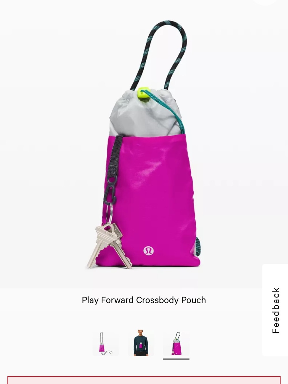 #794 Lululemon Play Forward Crossbody Pouch Vapor Highlight Purple Intense Teal